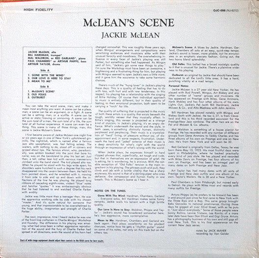 Jackie McLean : McLean's Scene (LP, Album, RE)