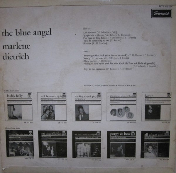 Marlene Dietrich : The Blue Angel (LP, Album, Comp)