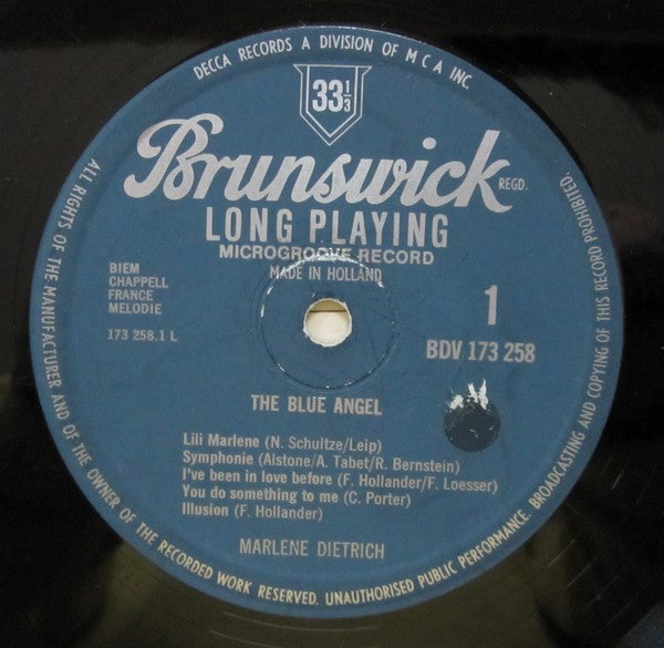 Marlene Dietrich : The Blue Angel (LP, Album, Comp)