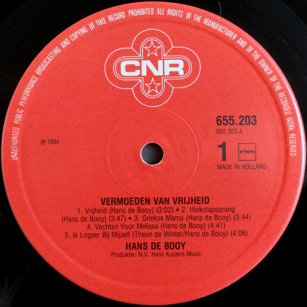 Hans De Booy : Vermoeden Van Vrijheid (LP, Album)