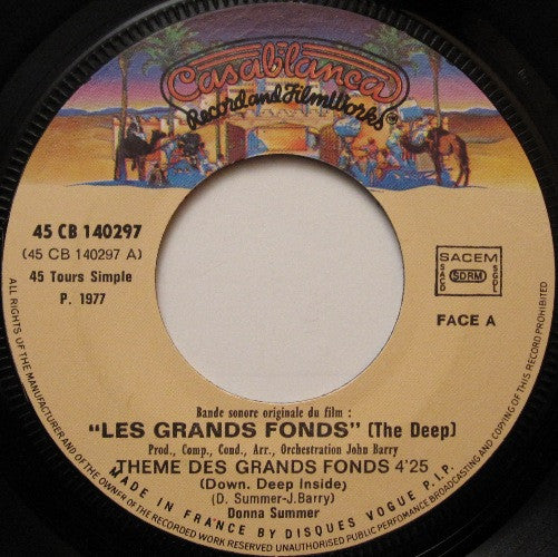 Donna Summer : Les Grands Fonds (The Deep) (7", Single)