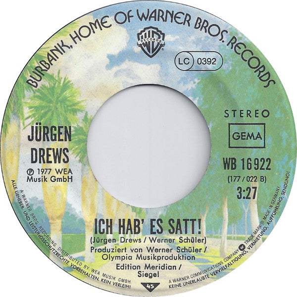 Jürgen Drews : Barfuß Durch Den Sommer (7", Single)