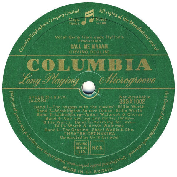 Various : Call Me Madam - Original London Presentation (LP)