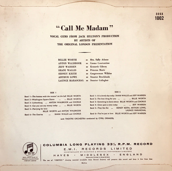 Various : Call Me Madam - Original London Presentation (LP)