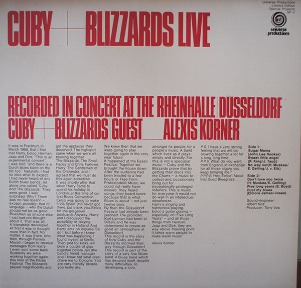 Cuby + Blizzards : Cuby + Blizzards Live (Recorded In Concert At The Rheinhalle Dusseldorf) (LP, Ltd, RE)
