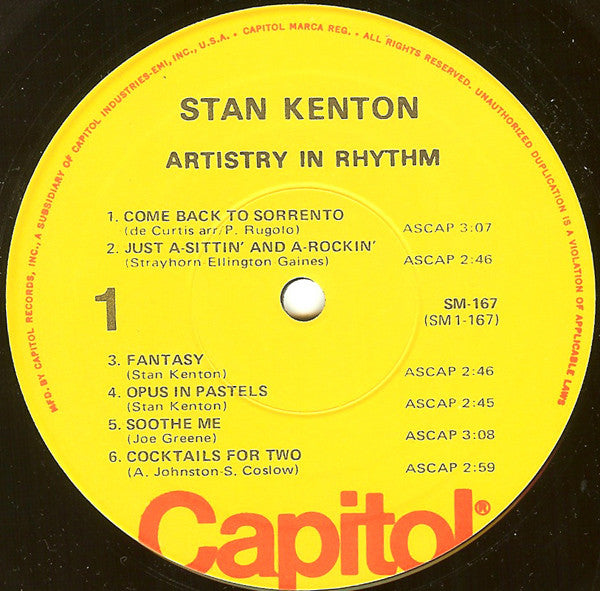 Stan Kenton : Artistry In Rhythm (LP, Album, RE)