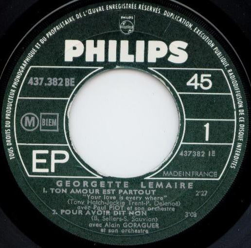 Georgette Lemaire : Ton Amour Est Partout (7", EP)