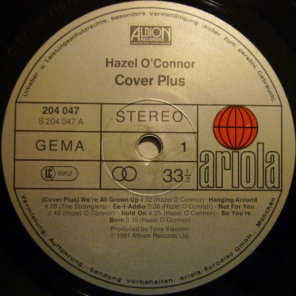 Hazel O'Connor : Cover Plus (LP, Album)