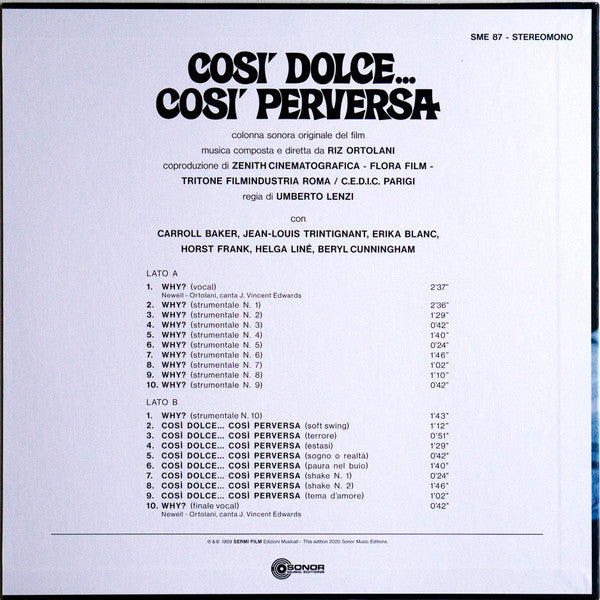 Riz Ortolani : Così Dolce... Così Perversa (Colonna Sonora Originale Del Film) (LP, Mono, Ltd, RE, RM)