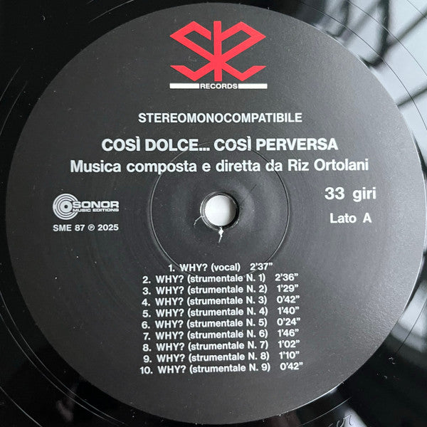 Riz Ortolani : Così Dolce... Così Perversa (Colonna Sonora Originale Del Film) (LP, Mono, Ltd, RE, RM)