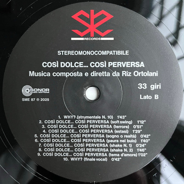 Riz Ortolani : Così Dolce... Così Perversa (Colonna Sonora Originale Del Film) (LP, Mono, Ltd, RE, RM)