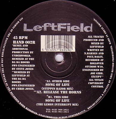 Leftfield : Song Of Life (12", Bar)