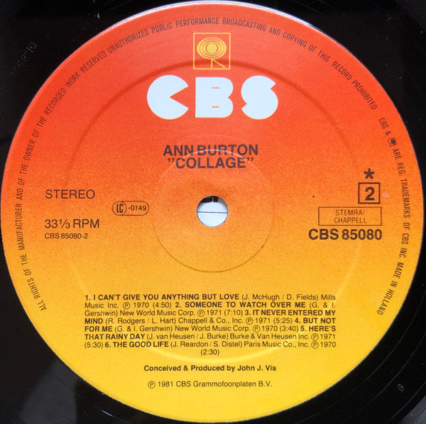 Ann Burton : Collage (LP, Comp)