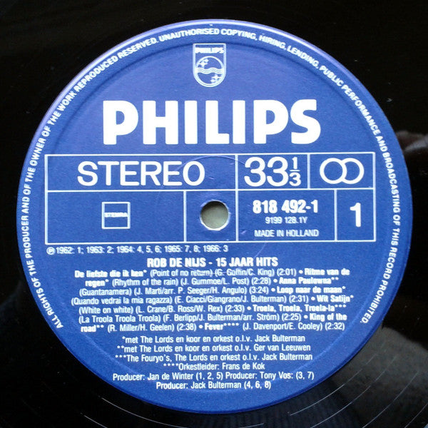 Rob de Nijs : 15 Jaar Hits (2xLP, Comp, RE)