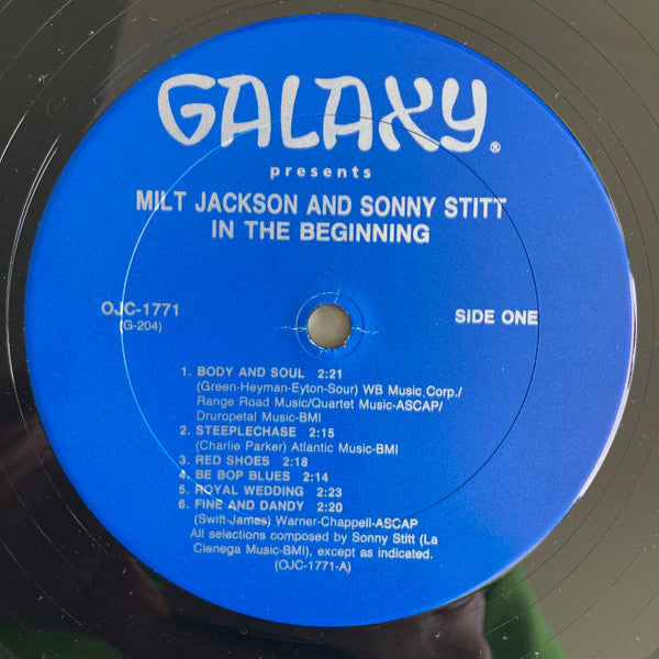 Milt Jackson & Sonny Stitt : In The Beginning (LP, Album, Ltd, RE)