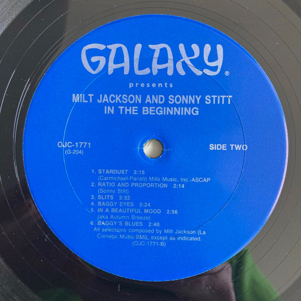 Milt Jackson & Sonny Stitt : In The Beginning (LP, Album, Ltd, RE)