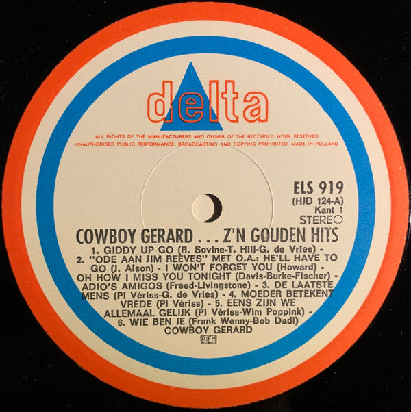 Cowboy Gerard : Z'n Gouden Hits (LP, Comp, RP)