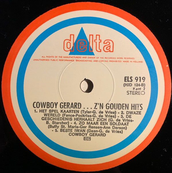 Cowboy Gerard : Z'n Gouden Hits (LP, Comp, RP)