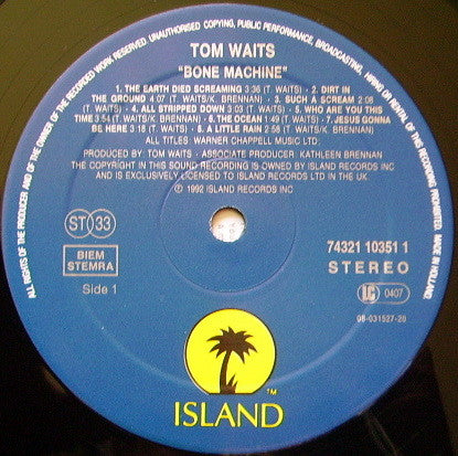 Tom Waits : Bone Machine (LP, Album)