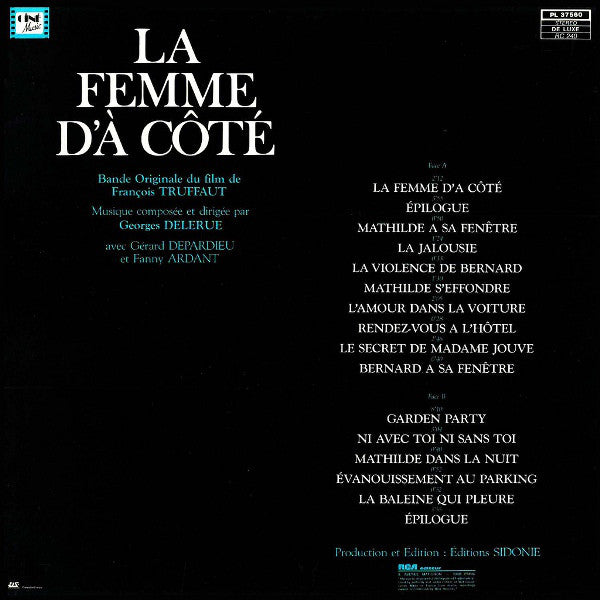 Georges Delerue : La Femme D'à Côté (Bande Originale Du Film) (LP, Album)