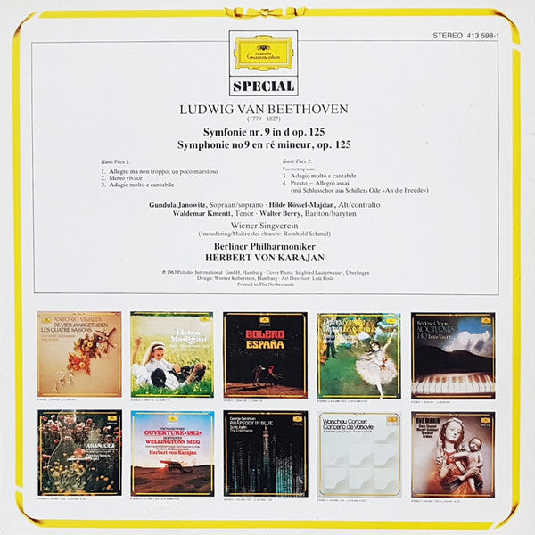 Ludwig van Beethoven - Herbert Von Karajan, Berliner Philharmoniker : Symphonie Nr. 9 (LP, Album, RE)