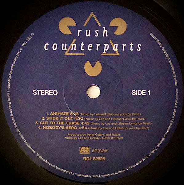 Rush : Counterparts (LP + LP, S/Sided, Etch + Album, RE, RM, S/Edition)