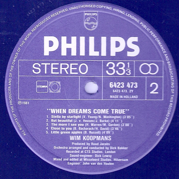 Wim Koopmans : When Dreams Come True (LP, Album)