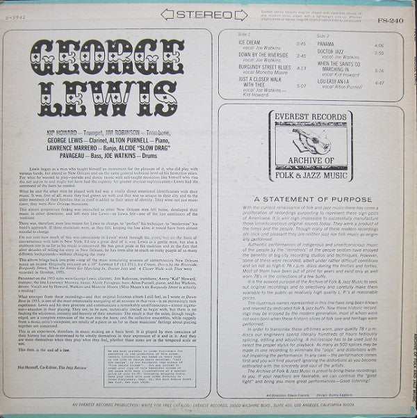 George Lewis (2) : George Lewis (LP, Album, All)