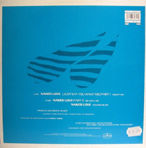 Quartz (2) With Dina Carroll : Naked Love (Just Say You Want Me) (12", Red)