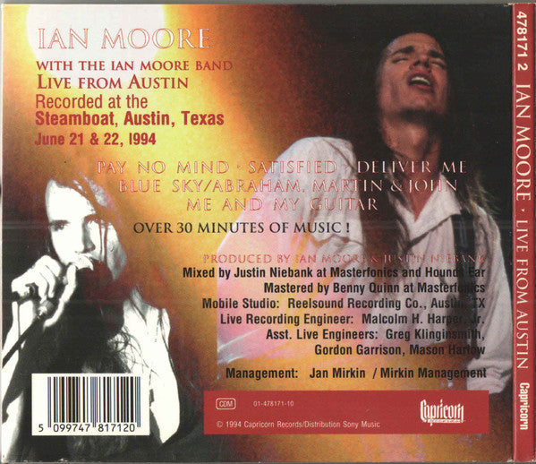 Ian Moore with The Ian Moore Band : Live From Austin (CD, MiniAlbum)