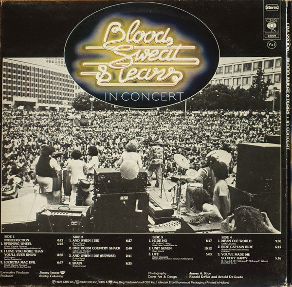 Blood, Sweat And Tears Featuring David Clayton-Thomas : In Concert (2xLP, Album)