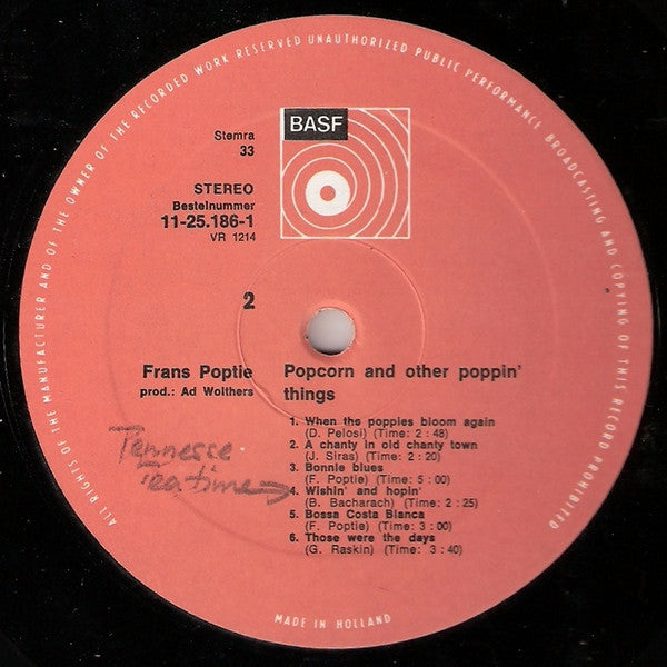 Frans Poptie : Popcorn And Other Poppin' Things (LP, Album)