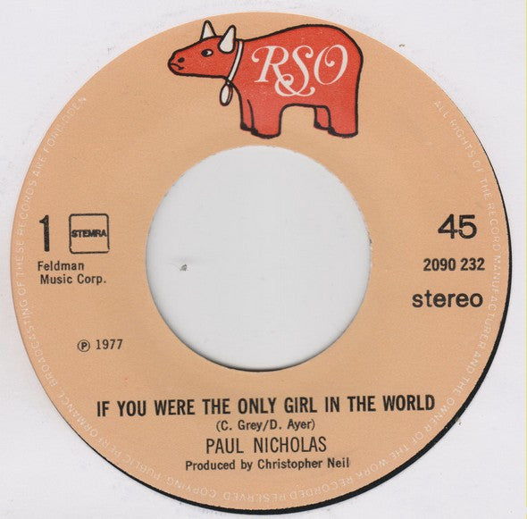 Paul Nicholas : If You Were The Only Girl In The World (7", Single)