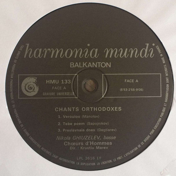 Nicola Ghiuselev / Choeurs D'Hommes / Krustiu Marev : Chants Orthodoxes (LP, Album)