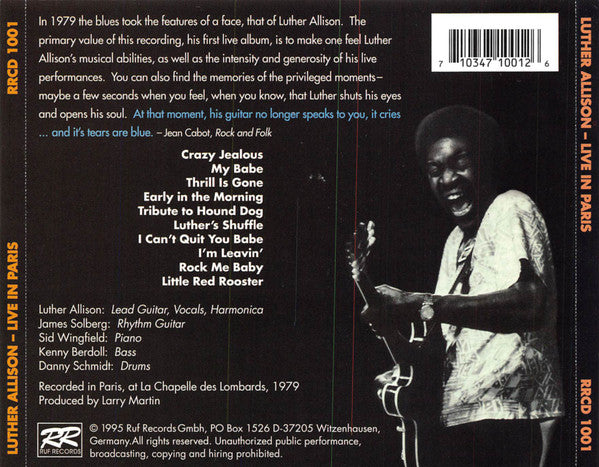 Luther Allison : Live In Paris (CD, Album)
