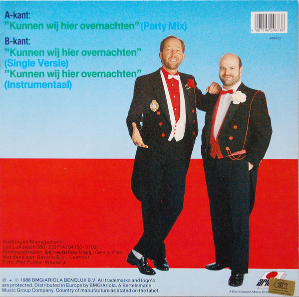 De Deurzakkers : Kunnen Wij Hier Overnachten (Party Mix) (12" Remix) (12", Maxi)