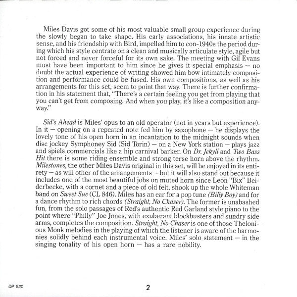 Miles Davis : Milestones (CD, Album, Mono, RE)