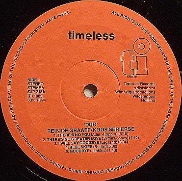 Rein de Graaff, Koos Serierse : Duo (LP, Album)