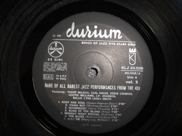 Various : Here Are From The 40's Rare Of All Rarest Jazz Performances Vol. 2 (LP)
