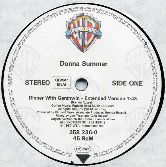 Donna Summer : Dinner With Gershwin (12")