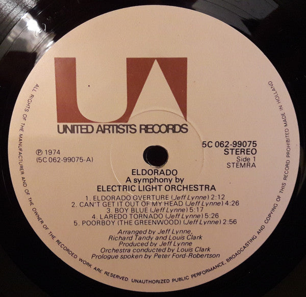 Electric Light Orchestra : Eldorado - A Symphony By The Electric Light Orchestra (LP, Album, RE, RP)