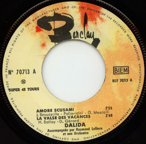 Dalida : Amore Scusami (7", EP, Mono)