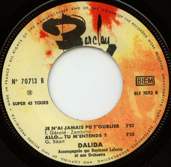 Dalida : Amore Scusami (7", EP, Mono)