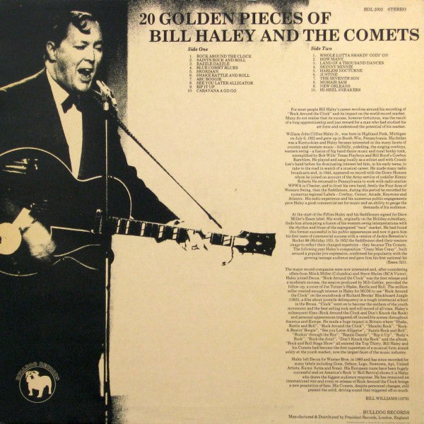 Bill Haley And His Comets : 20 Golden Pieces Of Bill Haley And The Comets (LP, Comp)