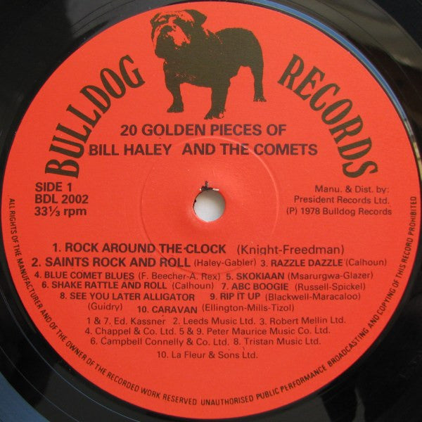 Bill Haley And His Comets : 20 Golden Pieces Of Bill Haley And The Comets (LP, Comp)