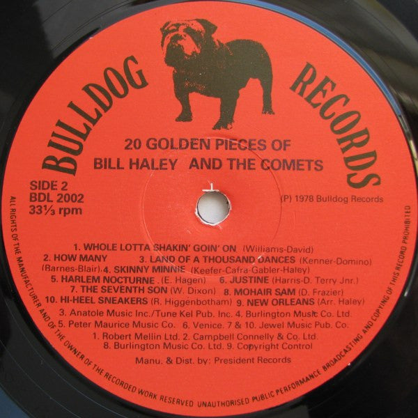 Bill Haley And His Comets : 20 Golden Pieces Of Bill Haley And The Comets (LP, Comp)