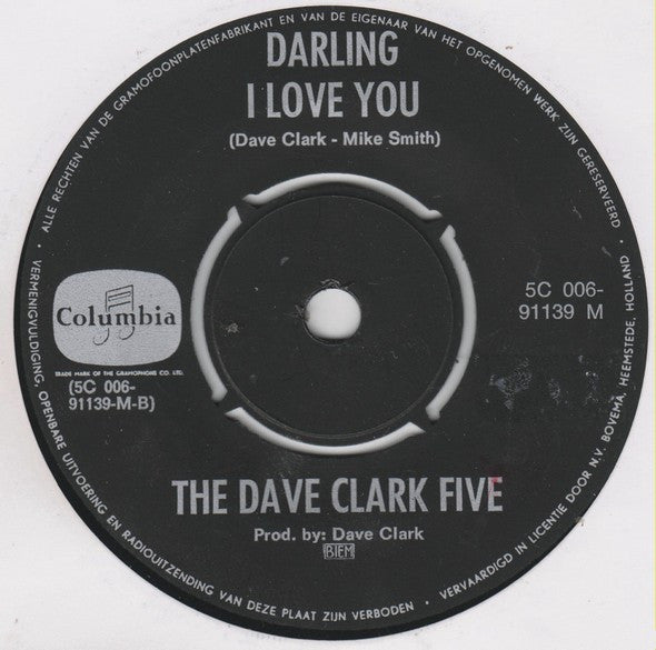 The Dave Clark Five : Everybody Get Together / Darling I Love You (7", Single)