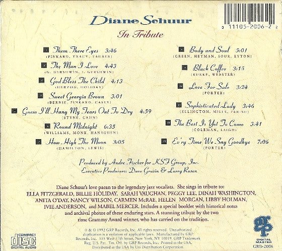 Diane Schuur : In Tribute (CD, Album)
