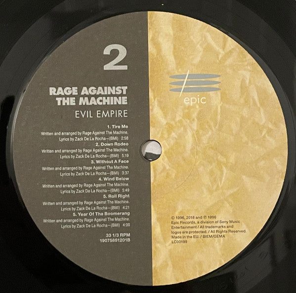 Rage Against The Machine : Evil Empire (LP, Album, RE)