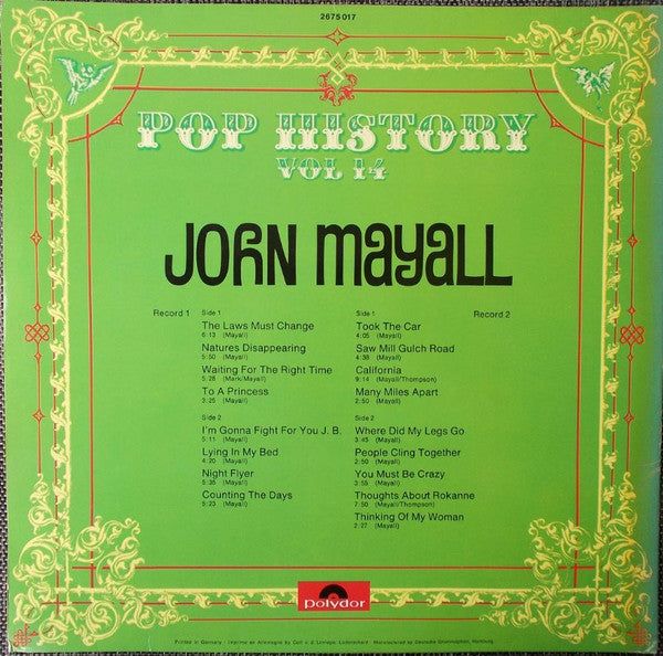John Mayall : Pop History Vol. 14 (2xLP, Comp, Gat)